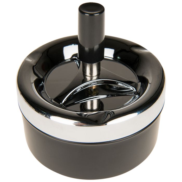 Runder Aschenbecher mit Deckel - Schwarz (90 mm) main product photo