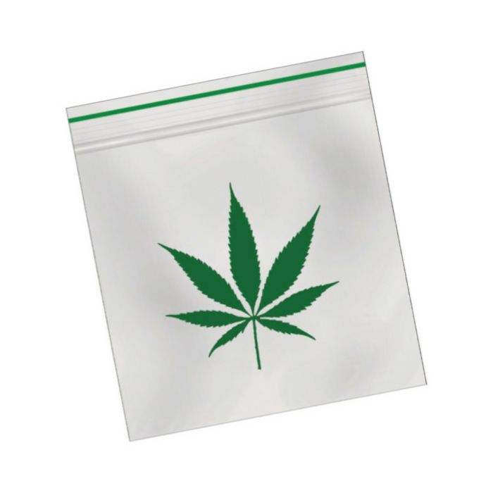 Zip Beutel 55x65 durchsichtig mit Hanfblatt (0,06 mm) | 100 Stück main product photo