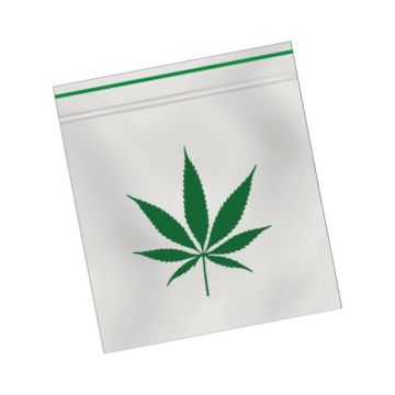 Zip Beutel 55x65 durchsichtig mit Hanfblatt (0,06 mm) | 100 Stück