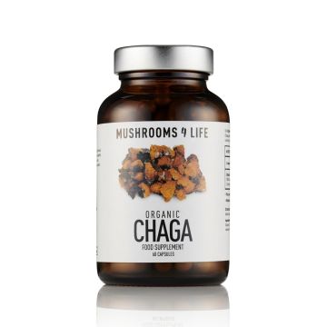 Chaga [Inonotus obliquus] Bio (Mushrooms4Life) 60 Kapseln