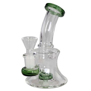 Glas Mini Bong für Dabs & Weed (Black Leaf) 2 in 1