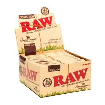 RAW Connoisseur Organic Hemp Papers und Filter Tips | King-Size Slim
