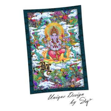 Wandteppich Ganesha (Black Leaf) 150 x 220 cm